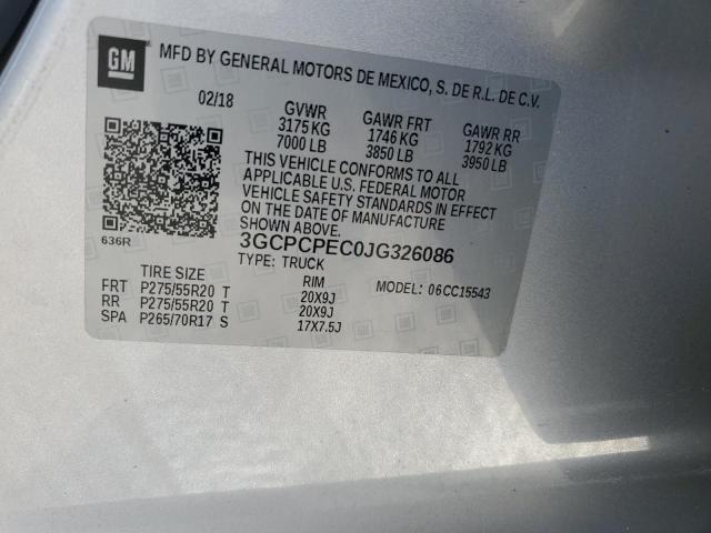 2018 CHEVROLET SILVERADO - 3GCPCPEC0JG326086