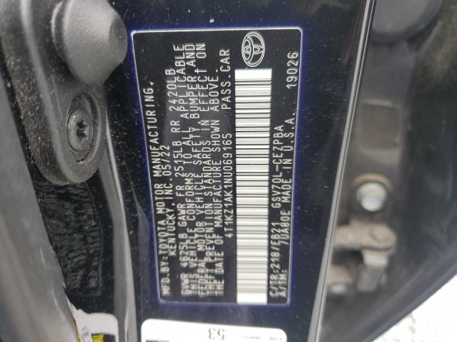 2022 TOYOTA CAMRY TRD 4T1KZ1AK1NU069165