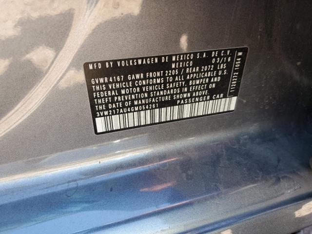 2016 VOLKSWAGEN GOLF S/SE 3VW217AU4GM054261