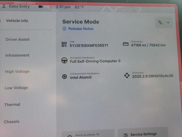 2021 TESLA MODEL 3 5YJ3E1EBXMF035571