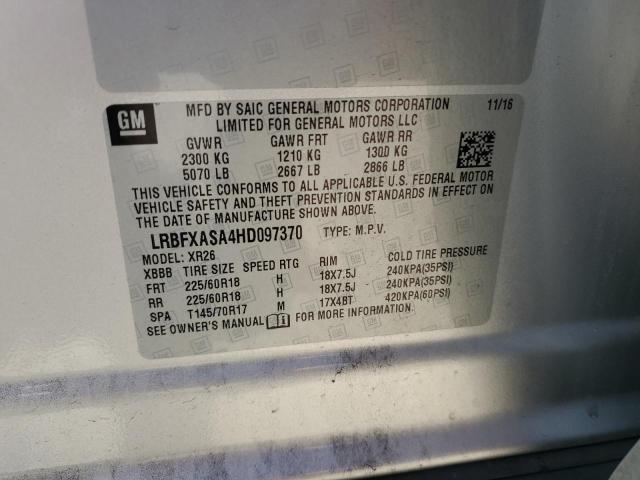 2017 BUICK ENVISION P - LRBFXASA4HD097370