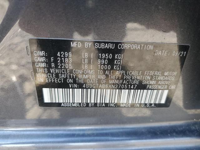 2022 SUBARU IMPREZA 4S3GTAB6XN3705147