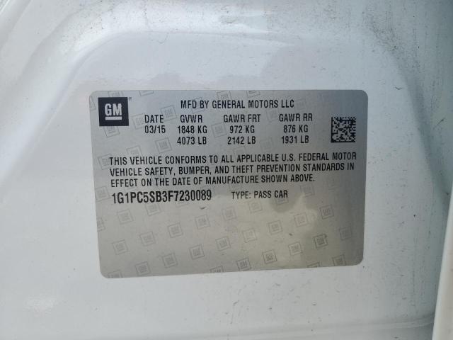 2015 CHEVROLET CRUZE LT 1G1PC5SB3F7230089