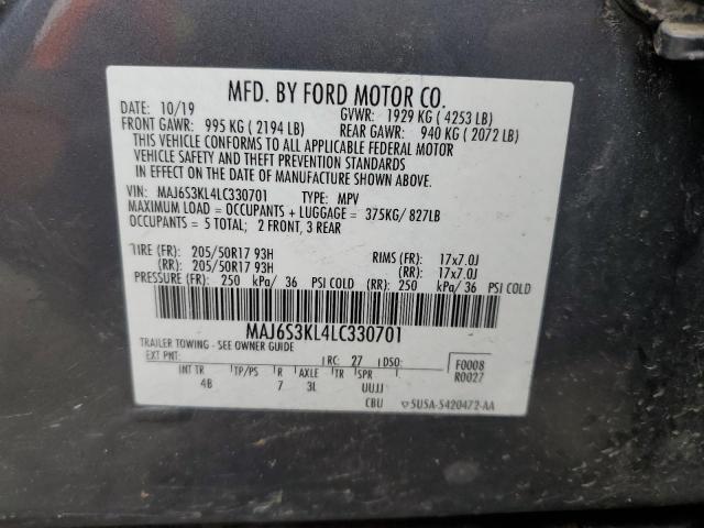 2020 FORD ECOSPORT T - MAJ6S3KL4LC330701