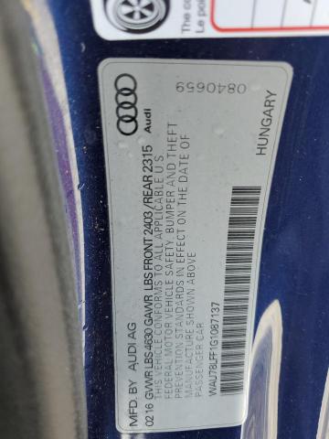 2016 AUDI A3 PREMIUM WAU78LFF1G1087137
