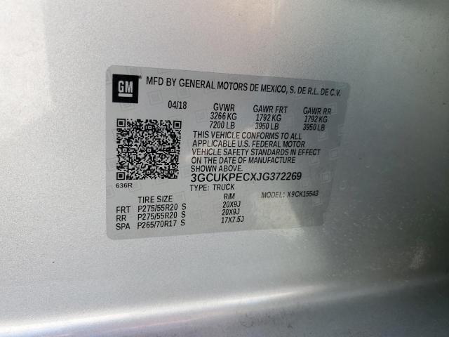 2018 CHEVROLET SILVERADO - 3GCUKPECXJG372269