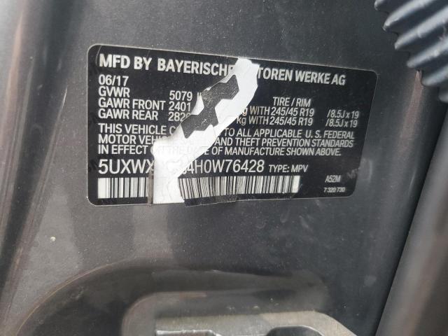 2017 BMW X3 XDRIVE2 5UXWX9C34H0W76428