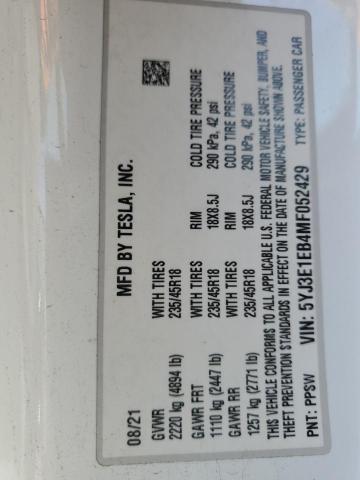 2021 TESLA MODEL 3 - 5YJ3E1EB4MF052429