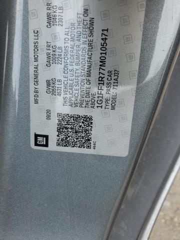 2021 CHEVROLET CAMARO LZ 1G1FF1R77M0105471
