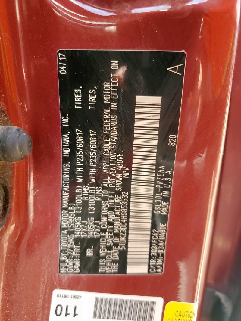 2017 TOYOTA SIENNA LE 5TDKZ3DC4HS853532