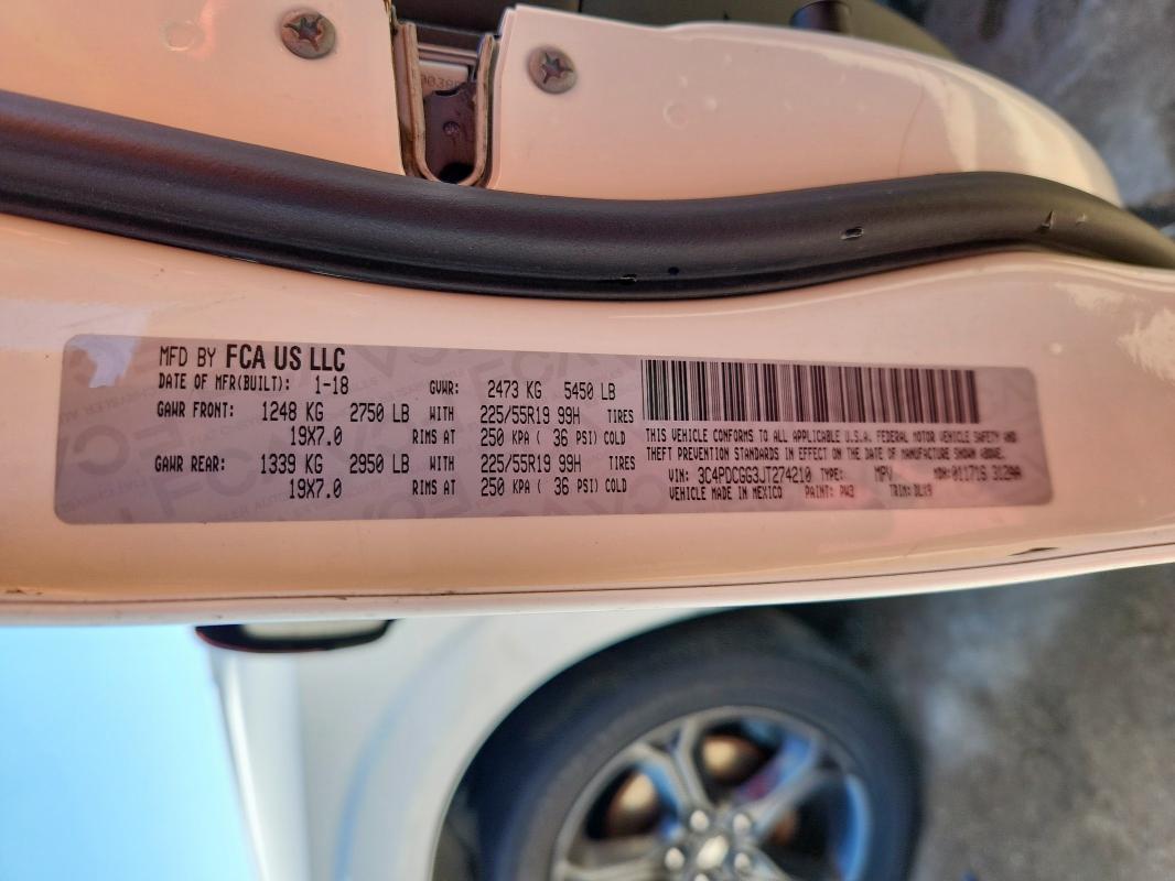 2018 DODGE JOURNEY CR - 3C4PDCGG3JT274210