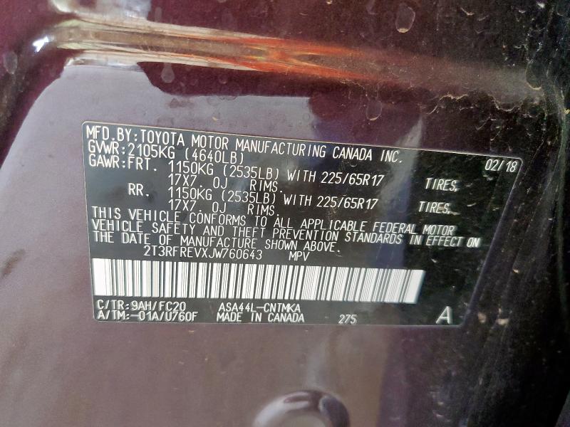 2018 TOYOTA RAV4 ADVEN - 2T3RFREVXJW760643