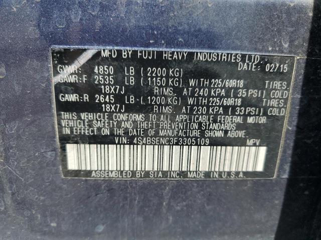 2015 SUBARU OUTBACK 3. 4S4BSENC3F3305109