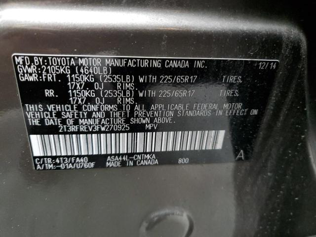 2015 TOYOTA RAV4 XLE - 2T3RFREV3FW270925