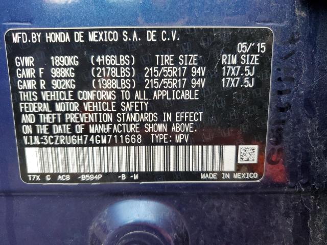 2016 HONDA HR-V EXL - 3CZRU6H74GM711668