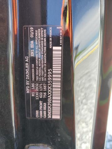 2019 SMART FORTWO WMEFJ9BAXKK359995