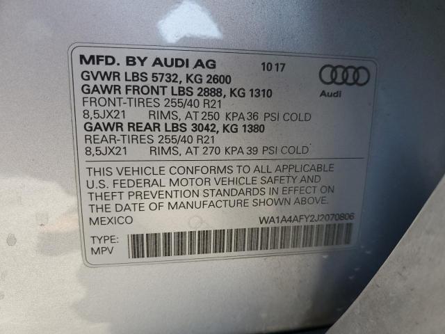 2018 AUDI SQ5 PREMIU WA1A4AFY2J2070806