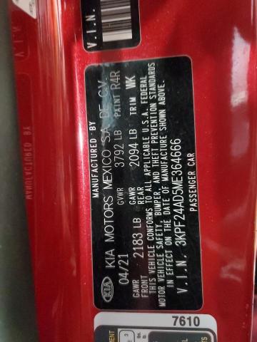 2021 KIA FORTE FE - 3KPF24AD5ME364666