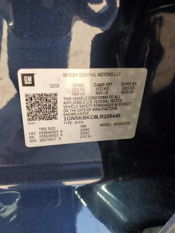 2020 CHEVROLET TAHOE K150 1GNSKBKC8LR226445