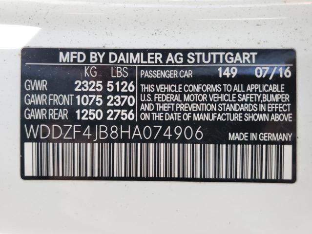 2017 MERCEDES-BENZ E 300 WDDZF4JB8HA074906
