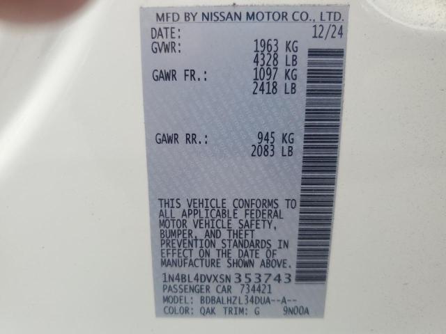 2025 NISSAN ALTIMA SV 1N4BL4DVXSN353743