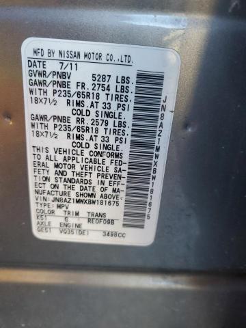2011 NISSAN MURANO S - JN8AZ1MWXBW181675