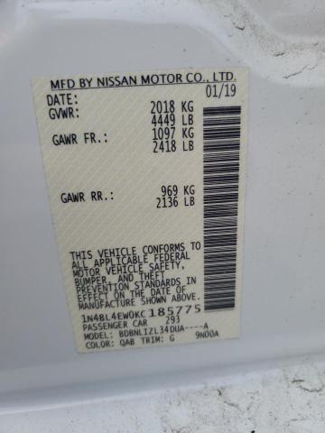 2019 NISSAN ALTIMA SL - 1N4BL4EW0KC185775