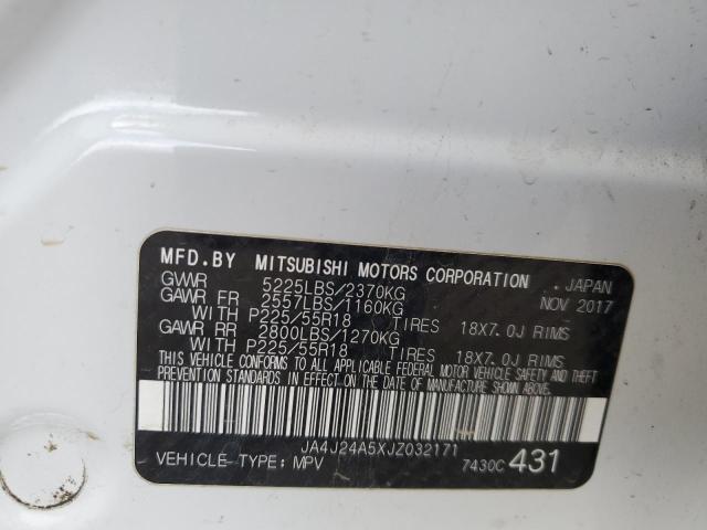 2018 MITSUBISHI OUTLANDER JA4J24A5XJZ032171