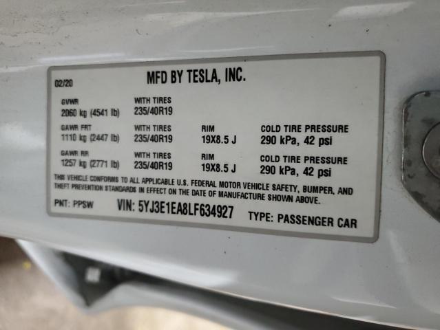 2020 TESLA MODEL 3 - 5YJ3E1EA8LF634927