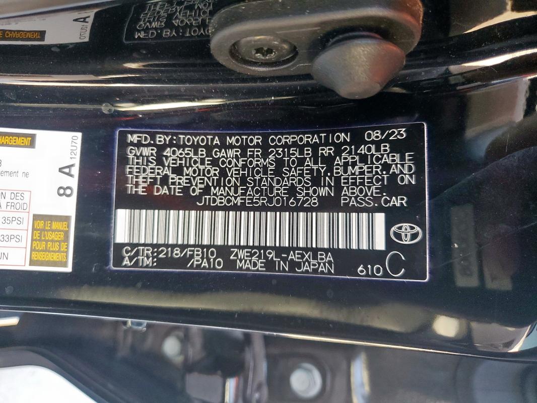 2024 TOYOTA COROLLA LE - JTDBCMFE5RJ016728