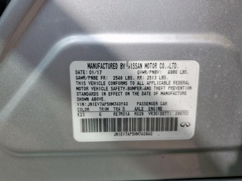 2017 INFINITI Q50 PREMIU JN1EV7AP5HM740940