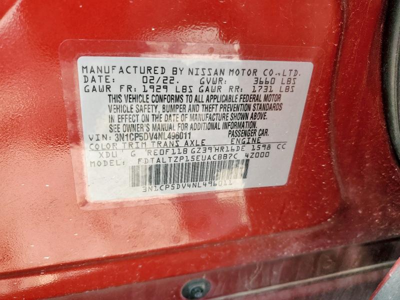 2022 NISSAN KICKS SR 3N1CP5DV4NL496011