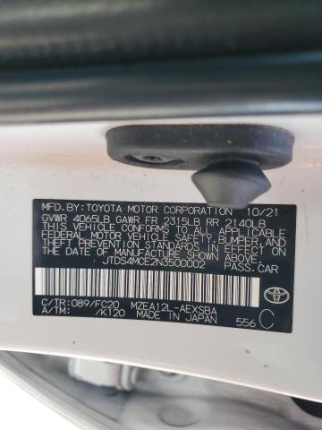 2022 TOYOTA COROLLA SE - JTDS4MCE2N3500002