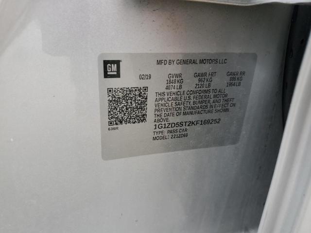 2019 CHEVROLET MALIBU LT - 1G1ZD5ST2KF169252