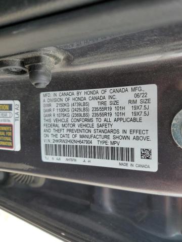2022 HONDA CR-V TOURI - 2HKRW2H92NH647904