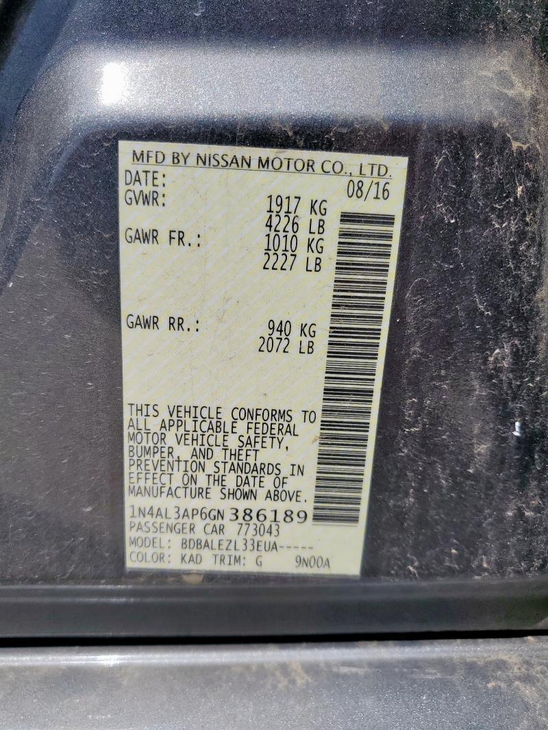 2016 NISSAN ALTIMA 2.5 - 1N4AL3AP6GN386189