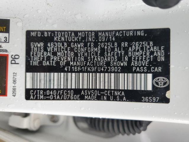 2015 TOYOTA CAMRY LE - 4T1BF1FK9FU473902