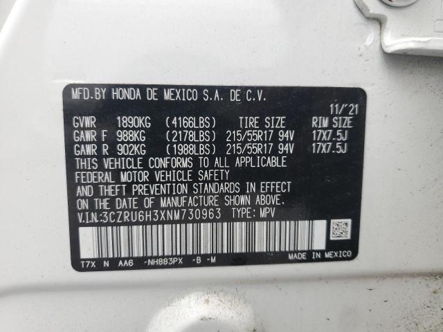 2022 HONDA HR-V LX - 3CZRU6H3XNM730963