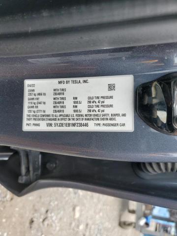 2022 TESLA MODEL 3 - 5YJ3E1EB1NF238446