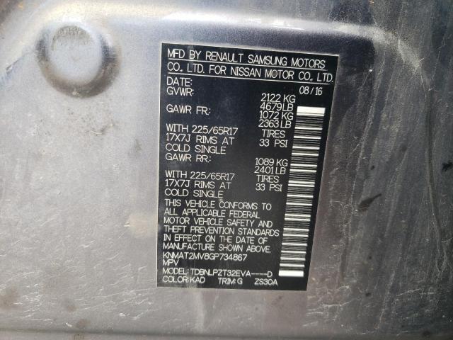 2016 NISSAN ROGUE S - KNMAT2MV8GP734867