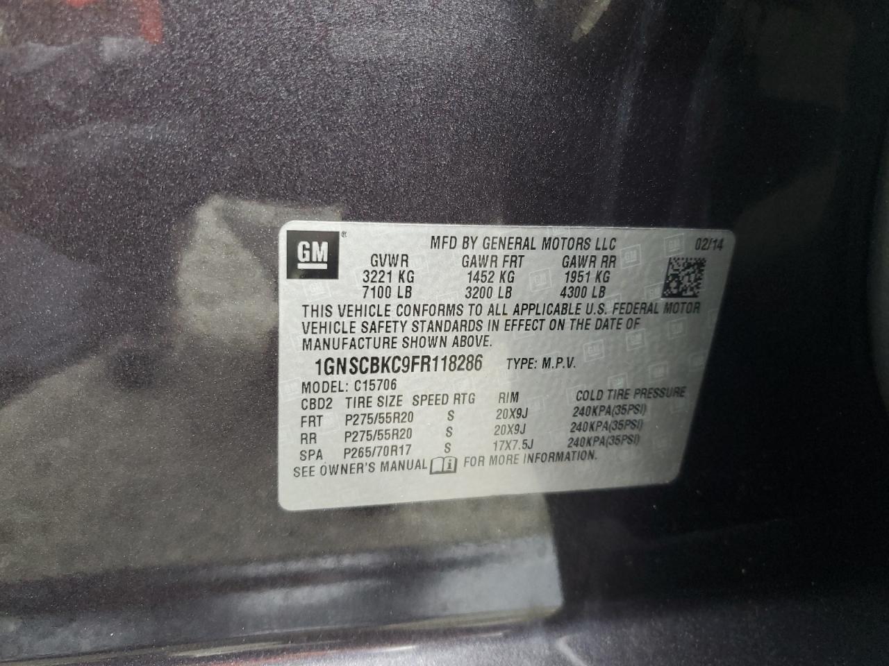 CHEVROLET TAHOE C1500 LT