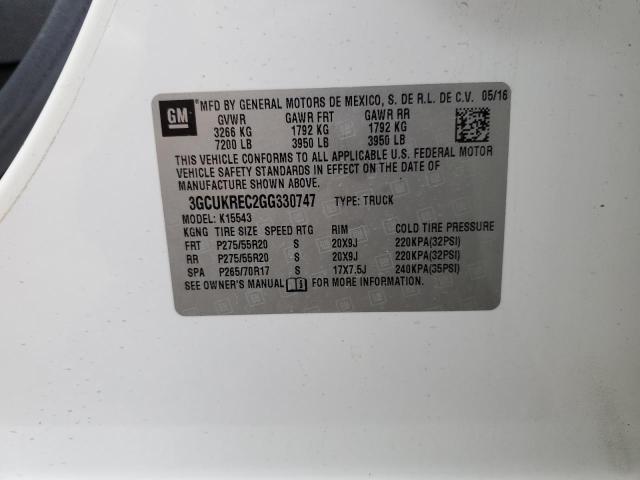 2016 CHEVROLET SILVERADO - 3GCUKREC2GG330747