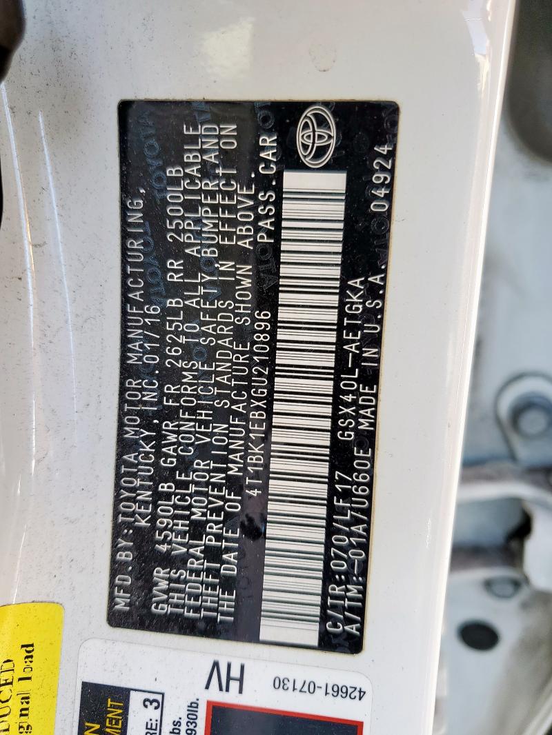 2016 TOYOTA AVALON XLE - 4T1BK1EBXGU210896