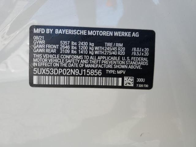 2022 BMW X3 XDRIVE3 - 5UX53DP02N9J15856