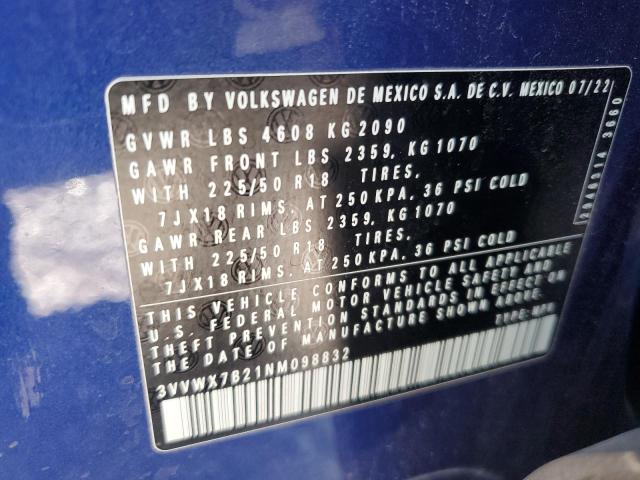2022 VOLKSWAGEN TAOS SE 3VVWX7B21NM098832