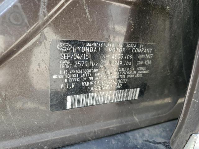 2016 HYUNDAI AZERA KMHFG4JG1GA520037