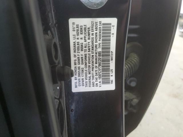 2019 HONDA CIVIC EXL - 19XFC1F79KE201885