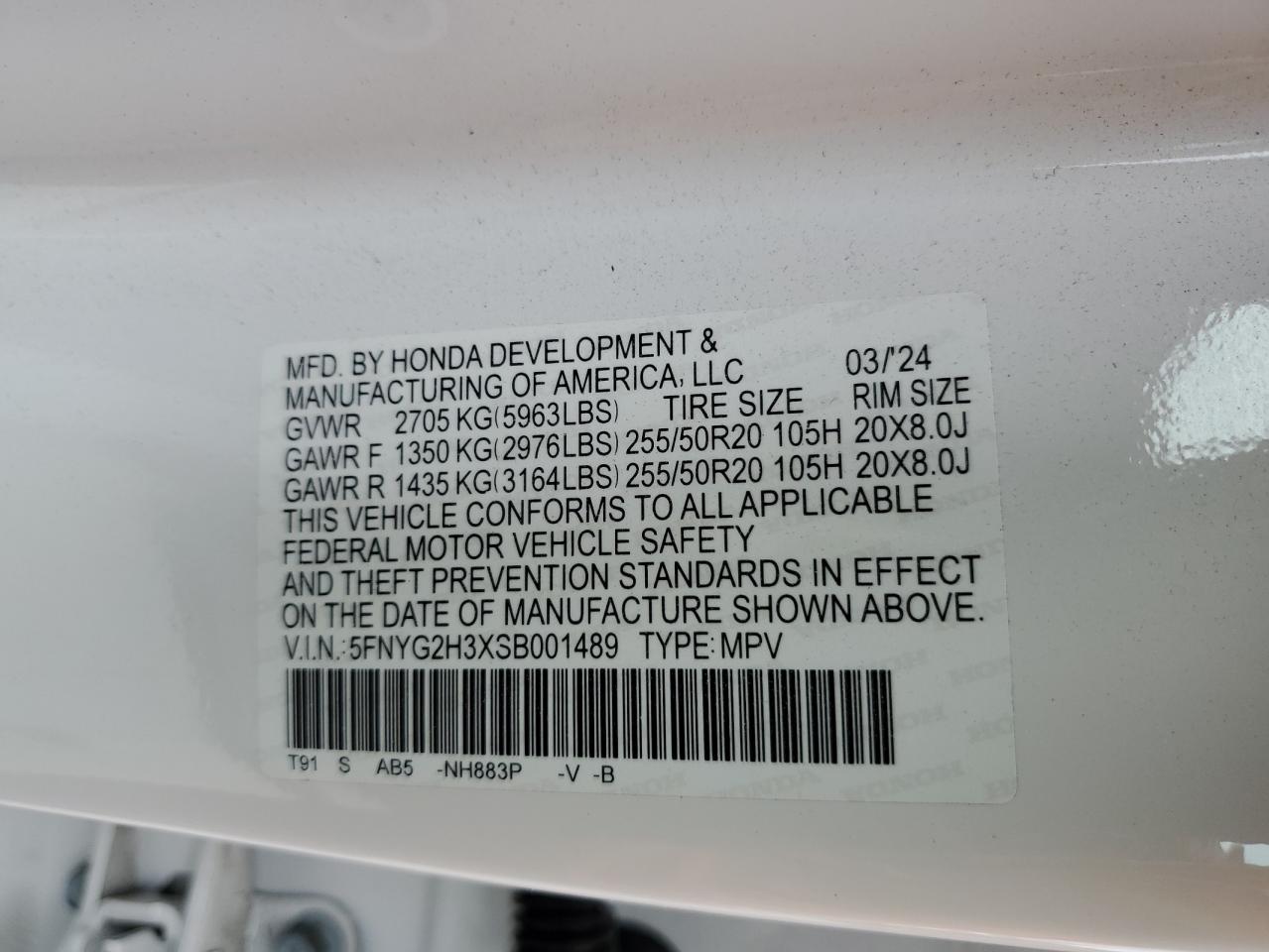 Lot #3149448701 2025 HONDA PILOT SPOR