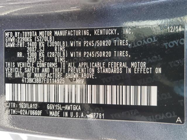2015 TOYOTA VENZA LE - 4T3BK3BB7FU114925