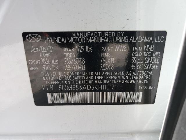 2019 HYUNDAI SANTA FE L 5NMS53AD5KH110171
